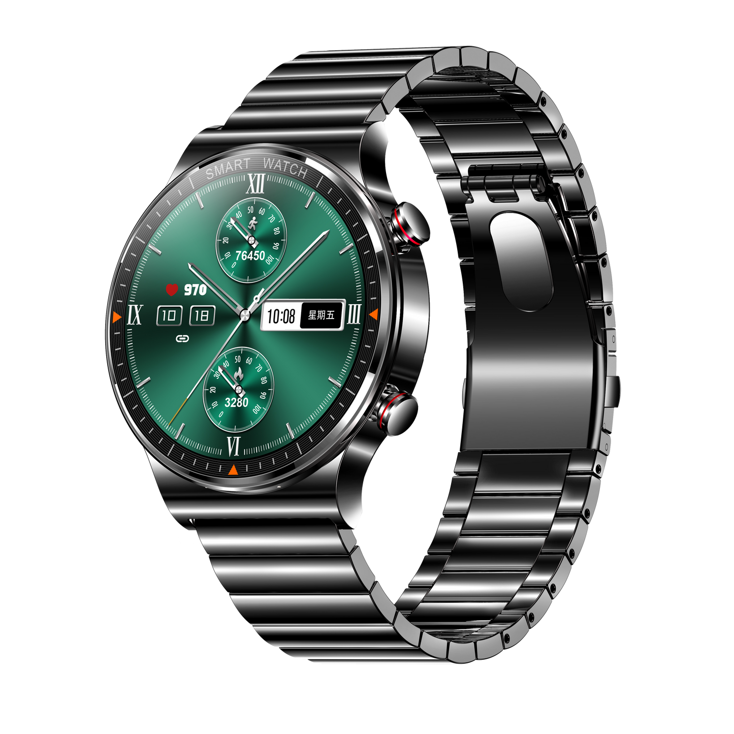 Black Watch Stainless Steel Strap-Christmas Gift