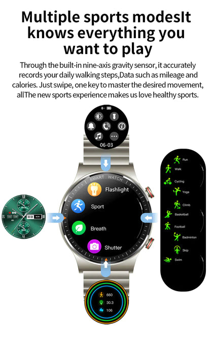 Black Smart Watch Silicone Strap-Christmas Gift