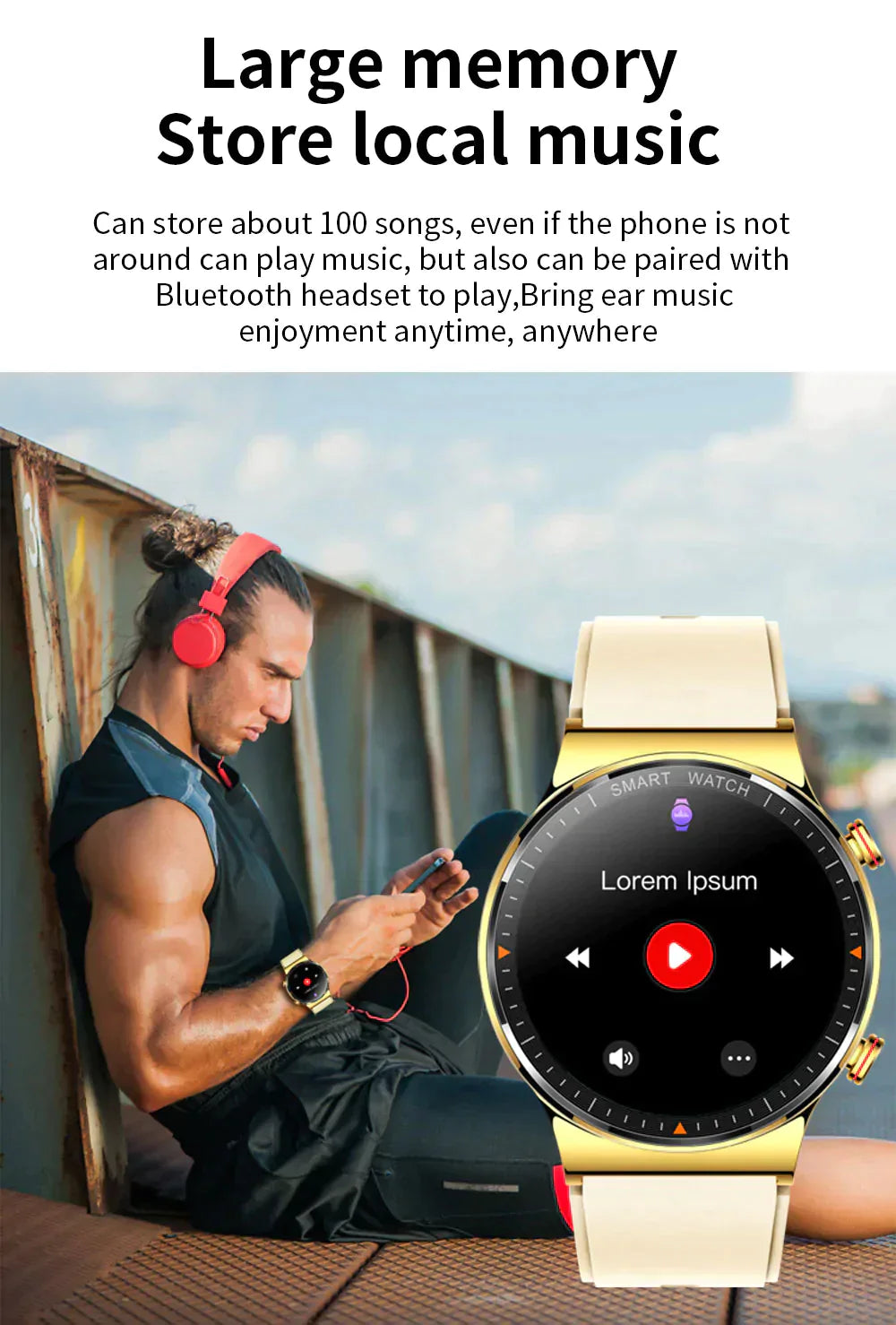 Black Smart Watch Silicone Strap-Christmas Gift