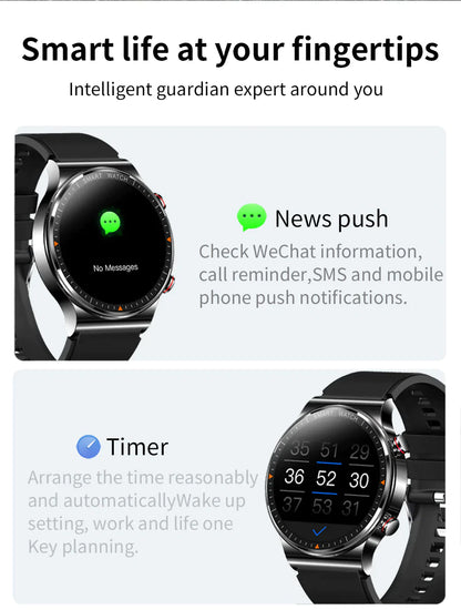 Black Smart Watch Silicone Strap-Christmas Gift