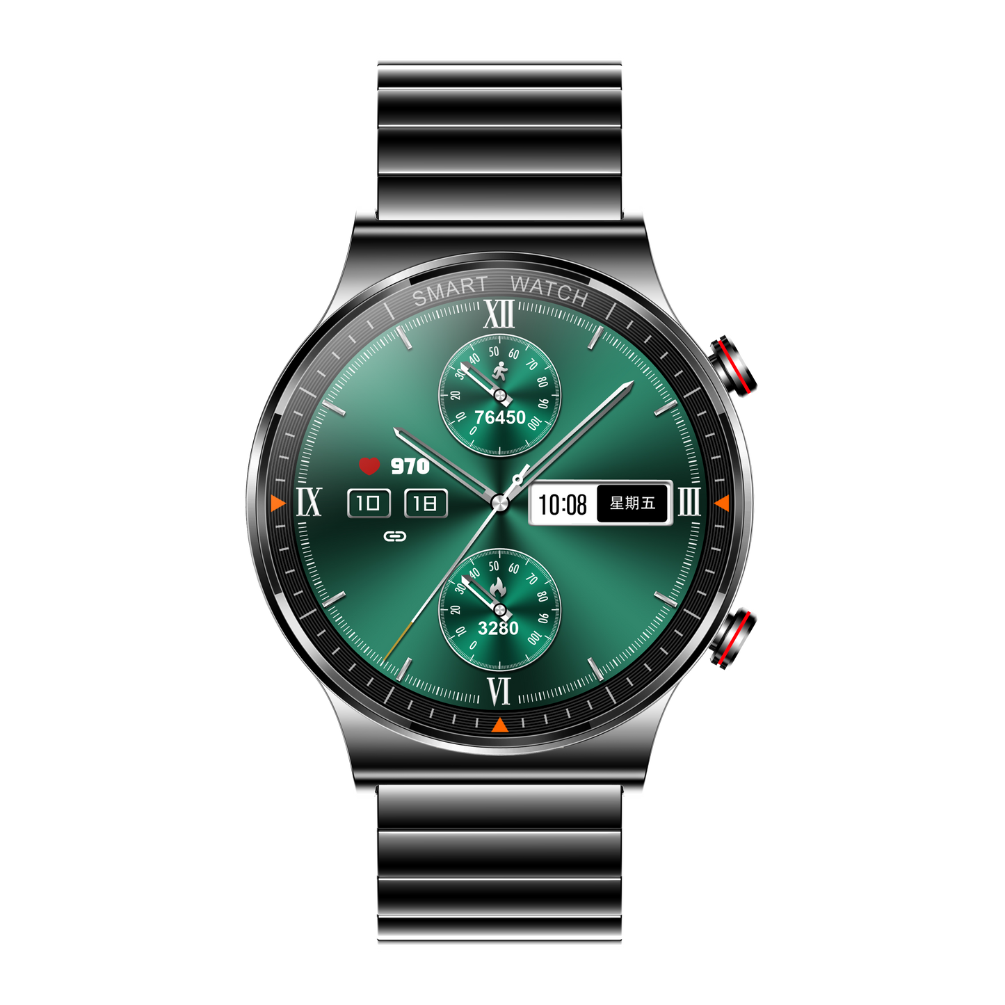 Black Watch Stainless Steel Strap-Christmas Gift