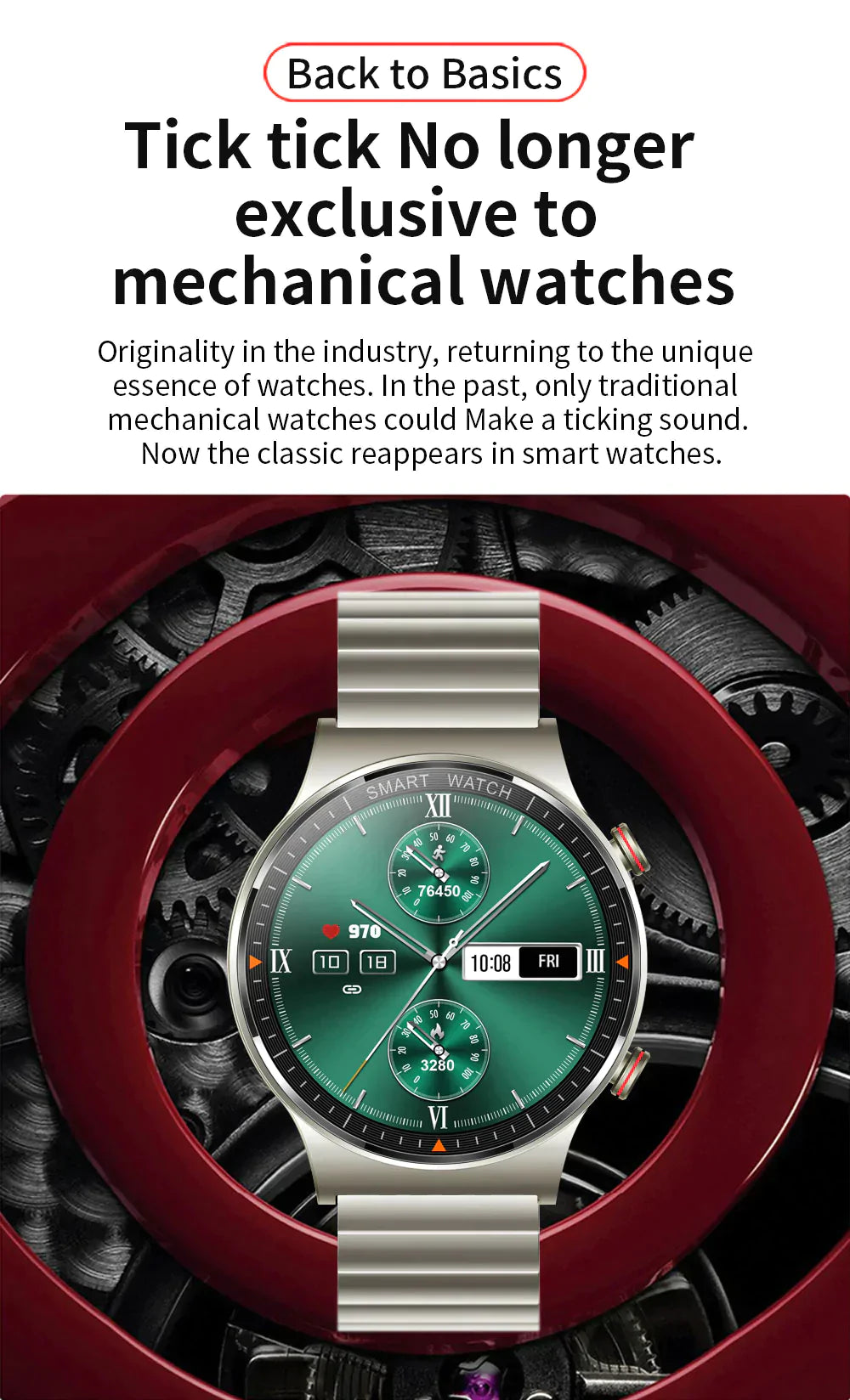 Black Smart Watch Silicone Strap-Christmas Gift