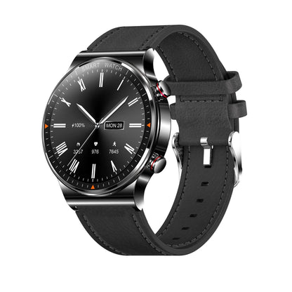 Black Smart Watch Leather Strap-Christmas Gift