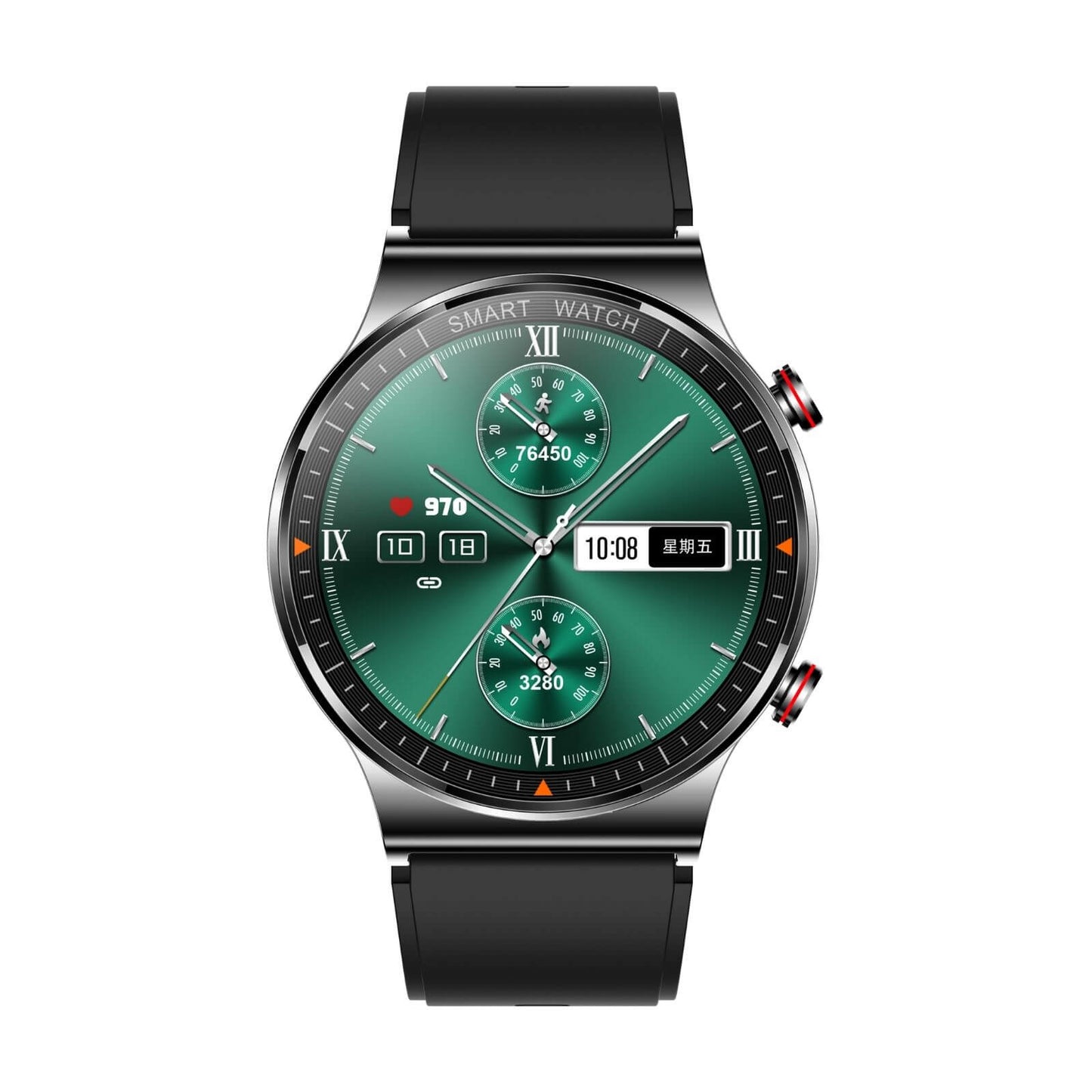 Black Smart Watch Silicone Strap-Christmas Gift