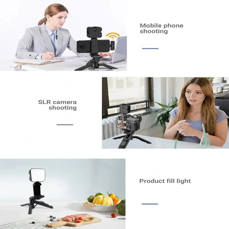 Smartphone Video Kit with Mic, LED Light & Tripod (2 types available)