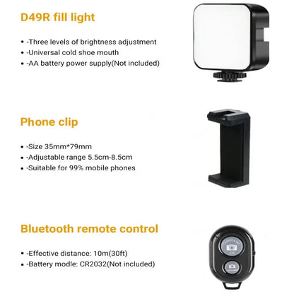 Smartphone Video Kit with Mic, LED Light & Tripod (2 types available)
