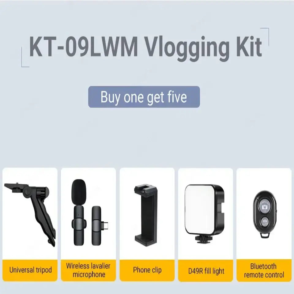 Smartphone Video Kit with Mic, LED Light & Tripod (2 types available)