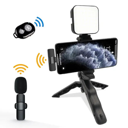 Smartphone Video Kit with Mic, LED Light & Tripod (2 types available)