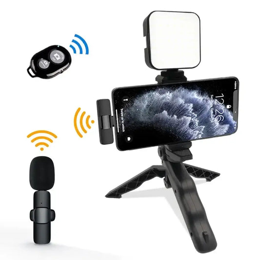 Smartphone Video Kit with Mic, LED Light & Tripod (2 types available)