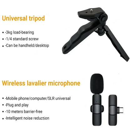 Smartphone Video Kit with Mic, LED Light & Tripod (2 types available)