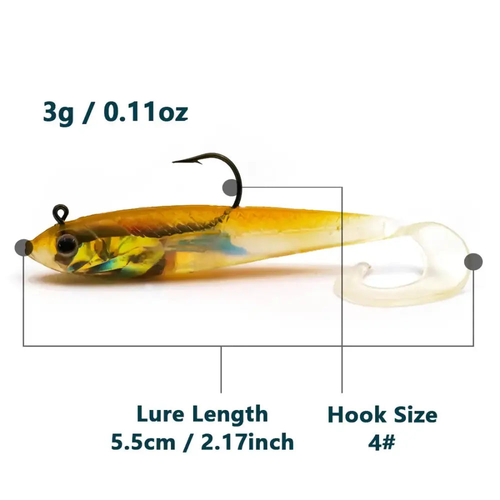 Soft Fishing Lures with Lead Head Jigs – Bass & Trout (Several quantities and colours available)
