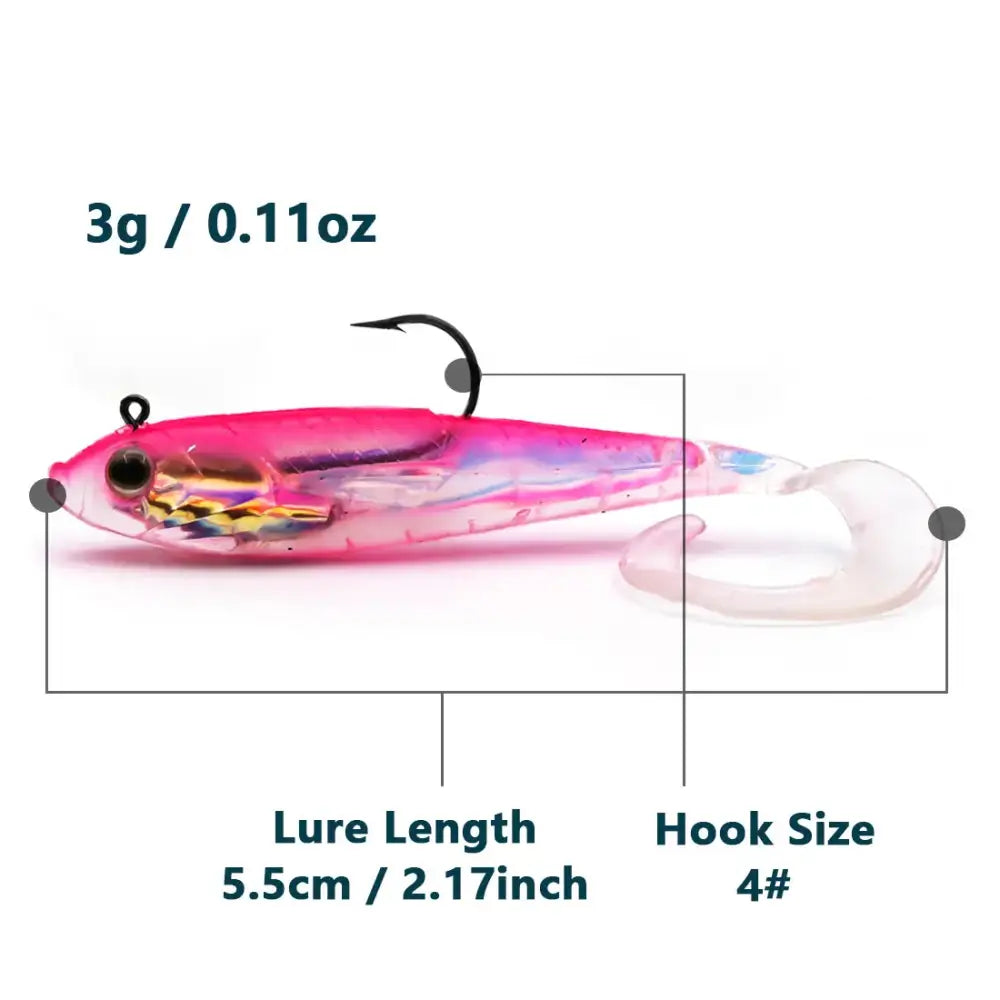 Soft Fishing Lures with Lead Head Jigs – Bass & Trout (Several quantities and colours available)