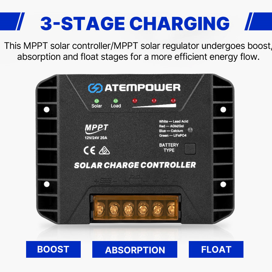 Atem Power 20A MPPT Solar Charge Controller Solar Panel Battery Regulator