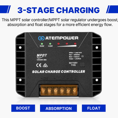Atem Power 20A MPPT Solar Charge Controller Solar Panel Battery Regulator
