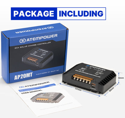 Atem Power 20A MPPT Solar Charge Controller Solar Panel Battery Regulator