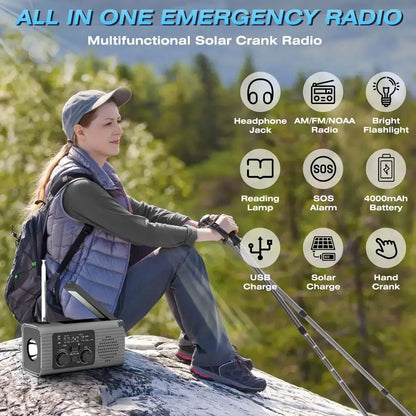 Solar Powered Hand Crank Survival Radio