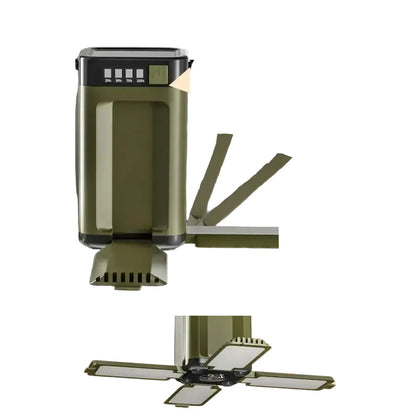 Foldable Solar Camping Light 2000mAh with Power Bank & Digital Display