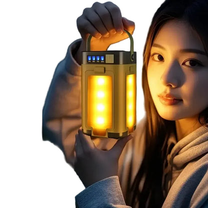 Foldable Solar Camping Light 2000mAh with Power Bank & Digital Display