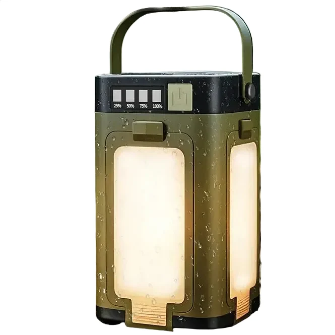 Foldable Solar Camping Light 2000mAh with Power Bank & Digital Display