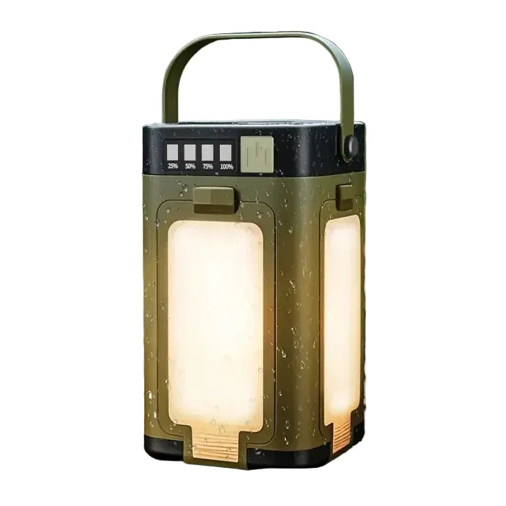 Foldable Solar Camping Light 2000mAh with Power Bank & Digital Display