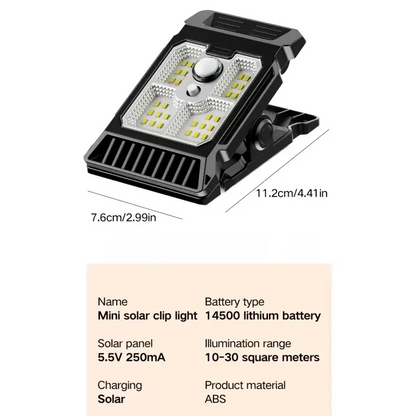 Solar Powered Outdoor Clip-On Lawn Lamp with Motion Sensor