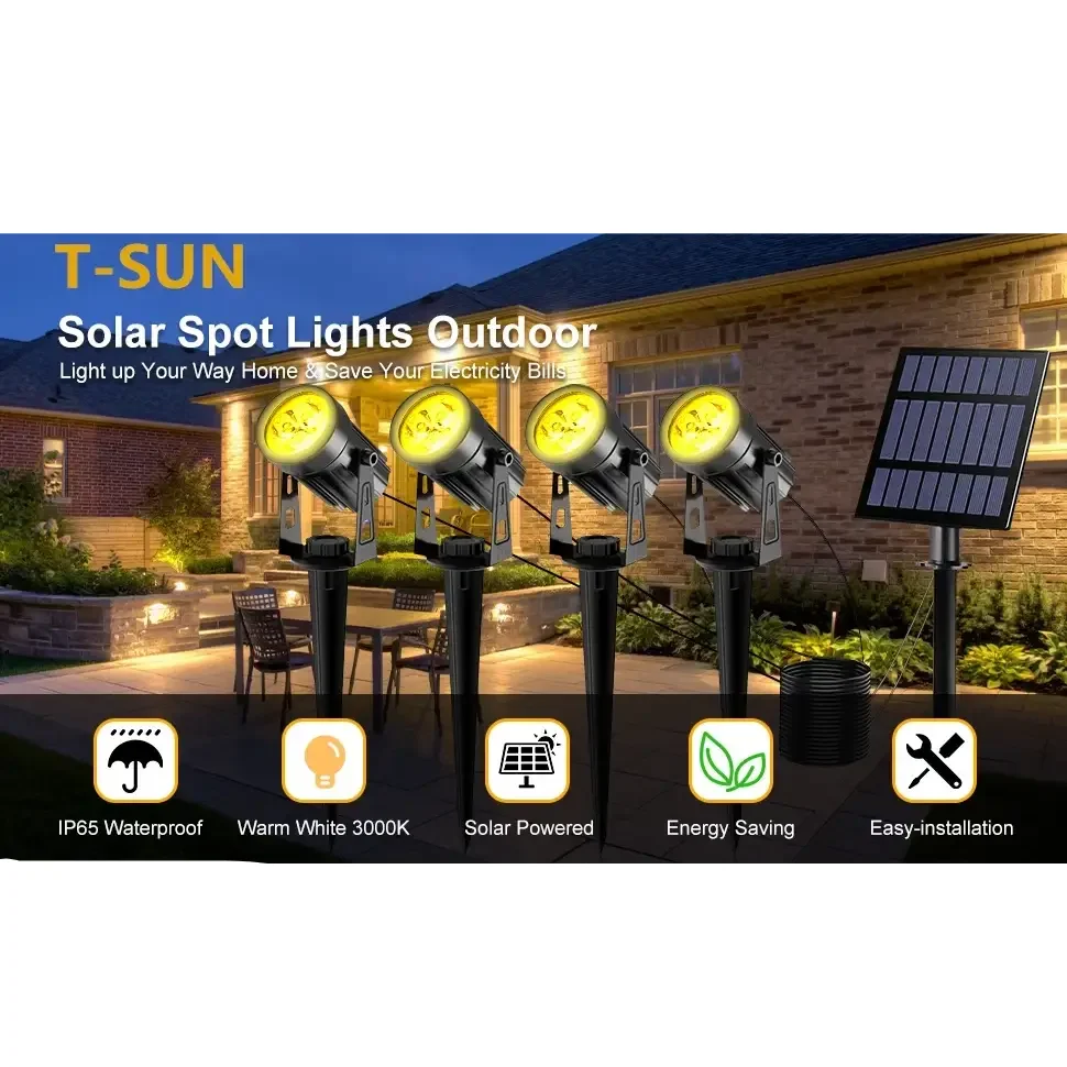 IP65 Solar LED Spotlight, Aluminum Outdoor Garden & Landscape Light (different colours available)