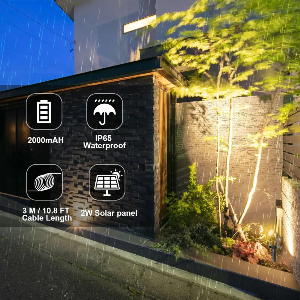 IP65 Solar LED Spotlight, Aluminum Outdoor Garden & Landscape Light (different colours available)