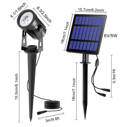 IP65 Solar LED Spotlight, Aluminum Outdoor Garden & Landscape Light (different colours available)