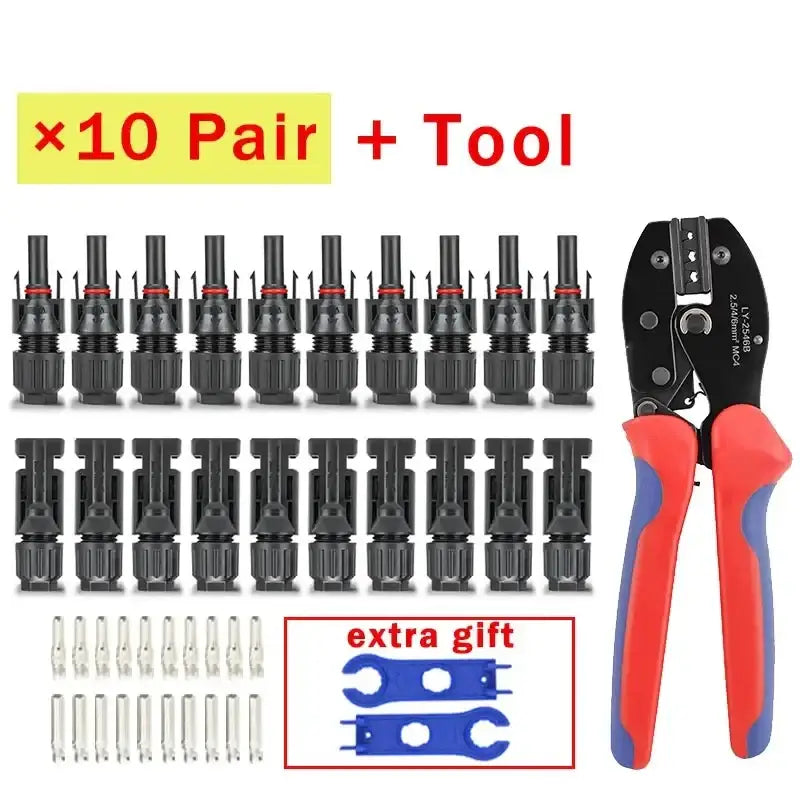 Solar PV Panel Crimping Tool Kit (AWG 14–10, 2.5/4/6mm²)