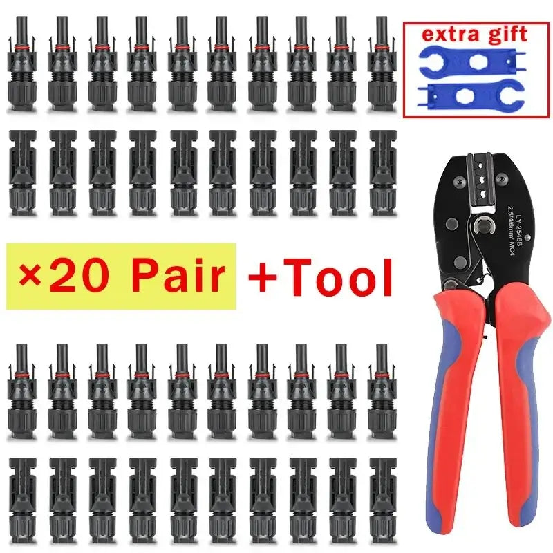 Solar PV Panel Crimping Tool Kit (AWG 14–10, 2.5/4/6mm²)
