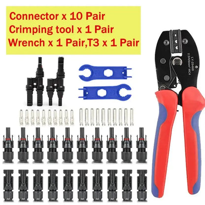 Solar PV Panel Crimping Tool Kit (AWG 14–10, 2.5/4/6mm²)