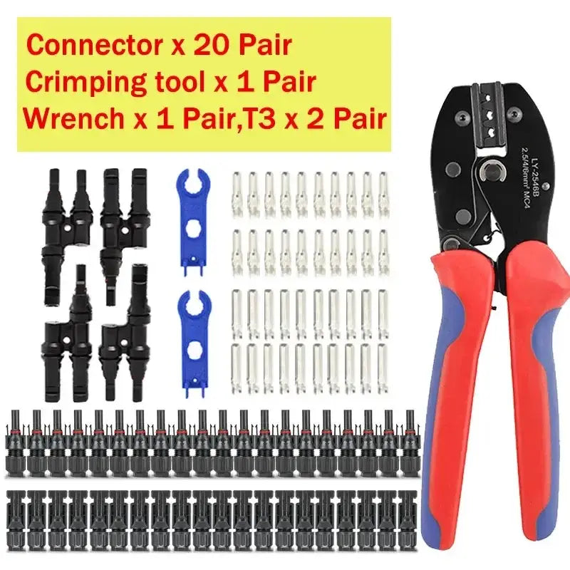 Solar PV Panel Crimping Tool Kit (AWG 14–10, 2.5/4/6mm²)