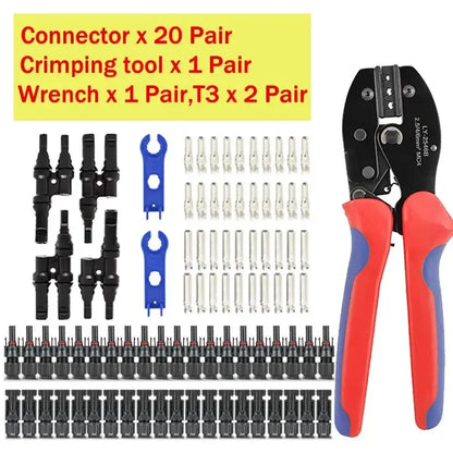 Solar PV Panel Crimping Tool Kit (AWG 14–10, 2.5/4/6mm²)
