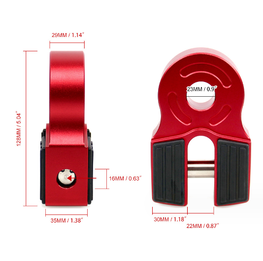 Aluminum Flatlink Winch Shackle Mount Assembly