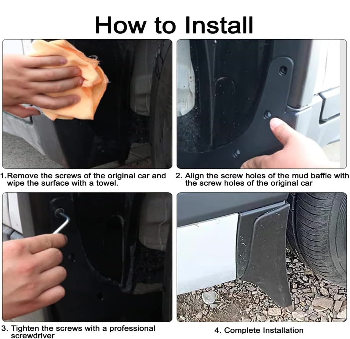 Mud Flaps Splash Guards Compatible with 2021 2022 2023 Tesla Model 3