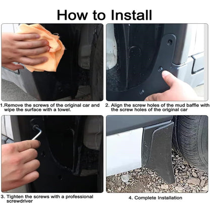 Mud Flaps Splash Guards Compatible with 2021 2022 2023 Tesla Model 3