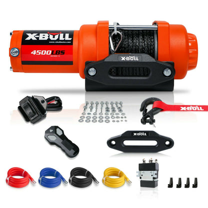 X-BULL Electric Winch 4500LBS/2041kg 12V Synthetic Rope Wireless Remotes ATV UTV Electric Winch