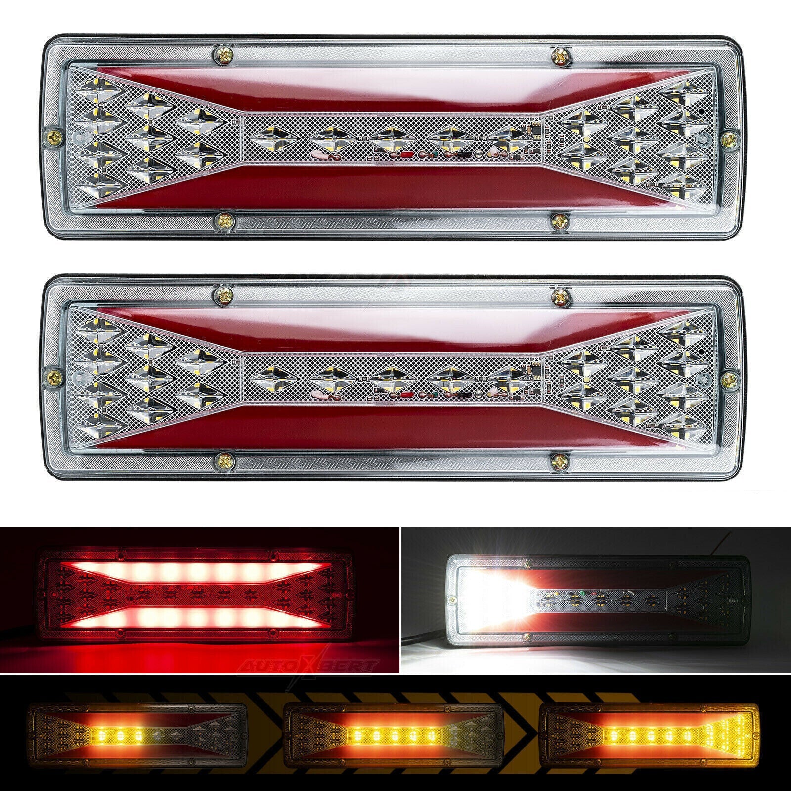 2x LED Trailer Lights Tail Lamp Stop Brake Dynamic Indicator 12V Taillight Pair - salelink.co.nz