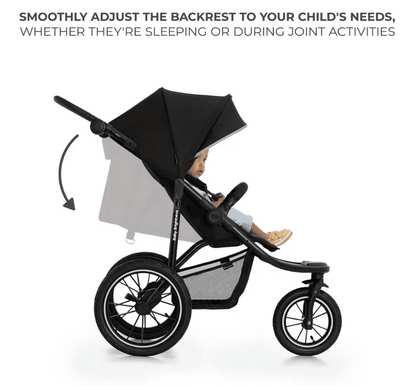 Newborn Pram – EasyGo 2+ Three Wheel Stroller with Car Seat (Black)