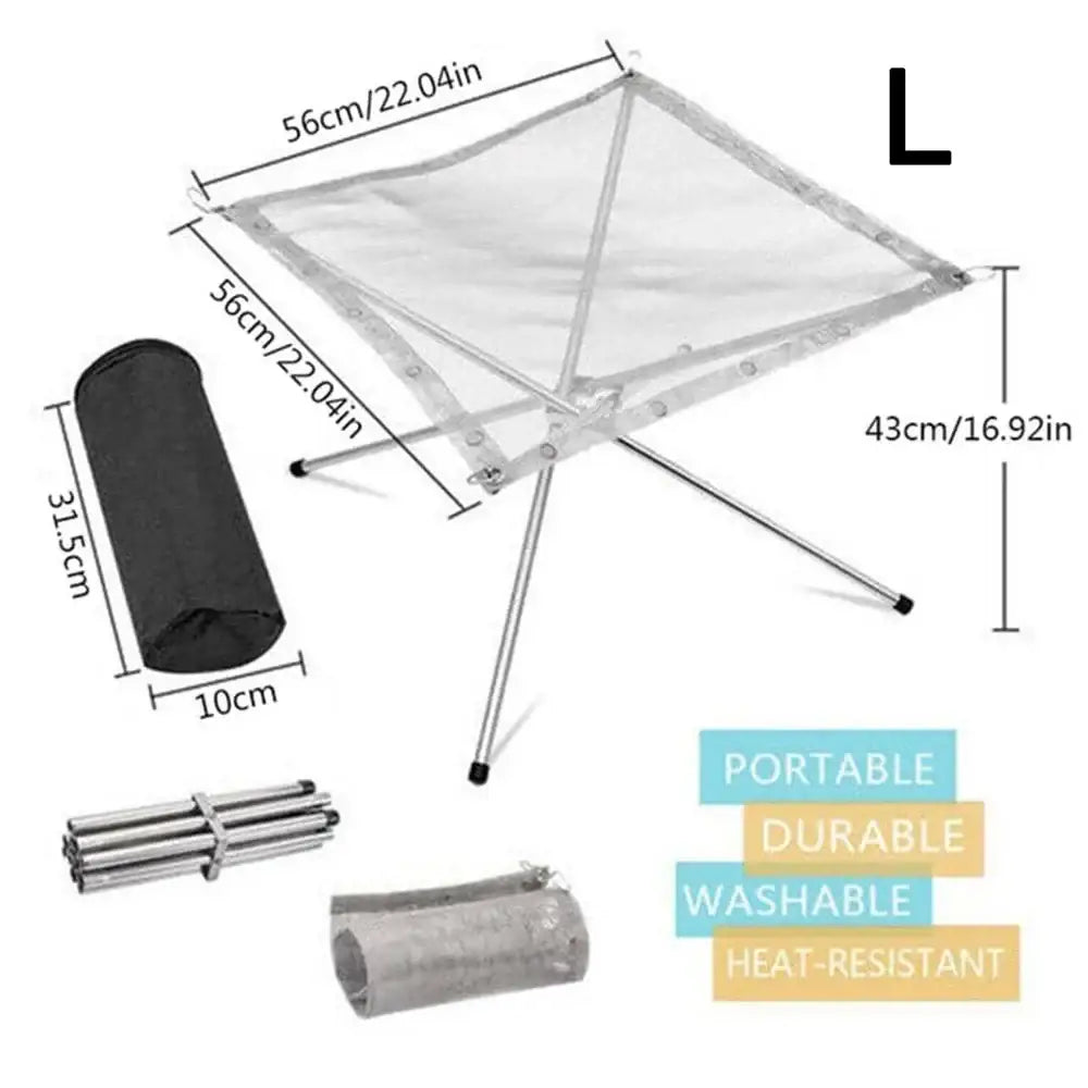 Stainless Steel Foldable Camping Fire Pit & BBQ Rack