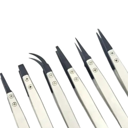 Stainless Steel & Plastic Tweezers Set