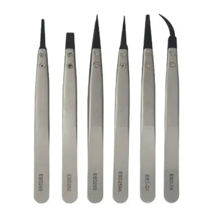Stainless Steel & Plastic Tweezers Set