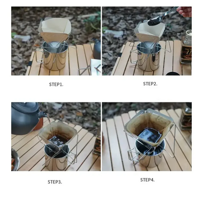 Foldable Stainless Steel Coffee Dripper Stand
