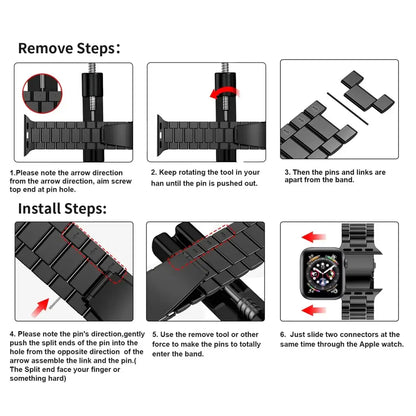 Stainless Steel Strap for the Apple Watch Ultra/Series 4–10 (38–49mm) (available in 15 colours)