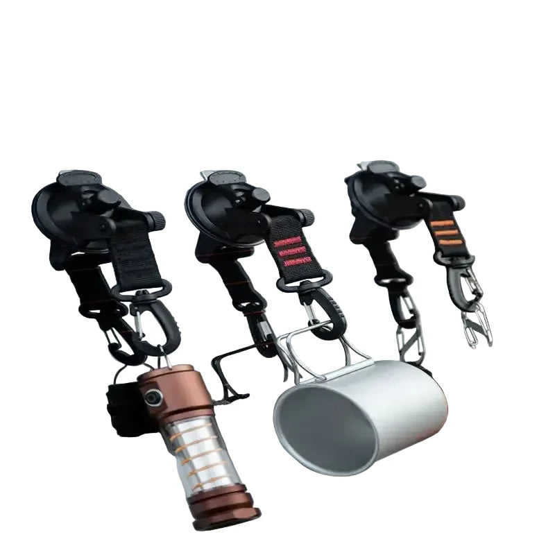 Heavy-Duty Car Suction Cup Anchor with Hook & Carabiner