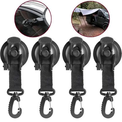 Heavy-Duty Car Suction Cup Anchor with Hook & Carabiner