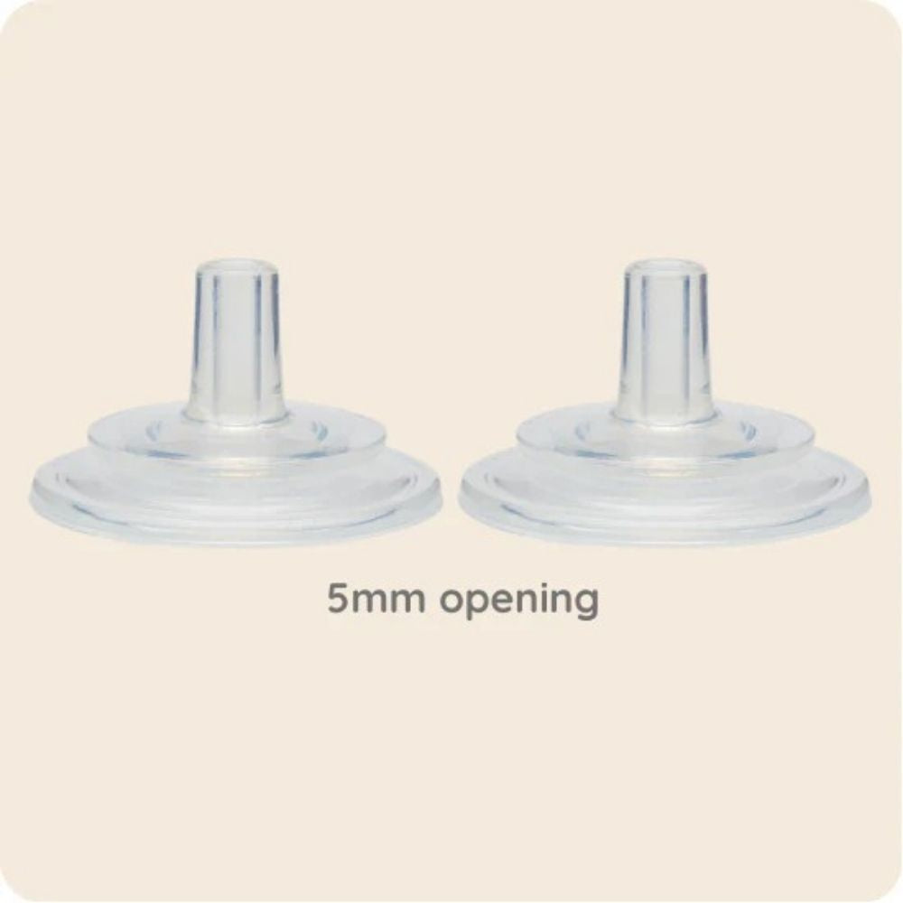 two pack  5mm Subo straw that allows for thinner foods like purees and yogurt to go through the opening.