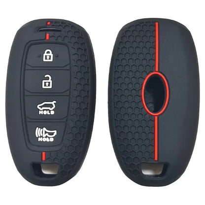 Honeycomb Silicone 4-Button Key Cover for Hyundai Elantra, Sonata & Custo Remote Keys