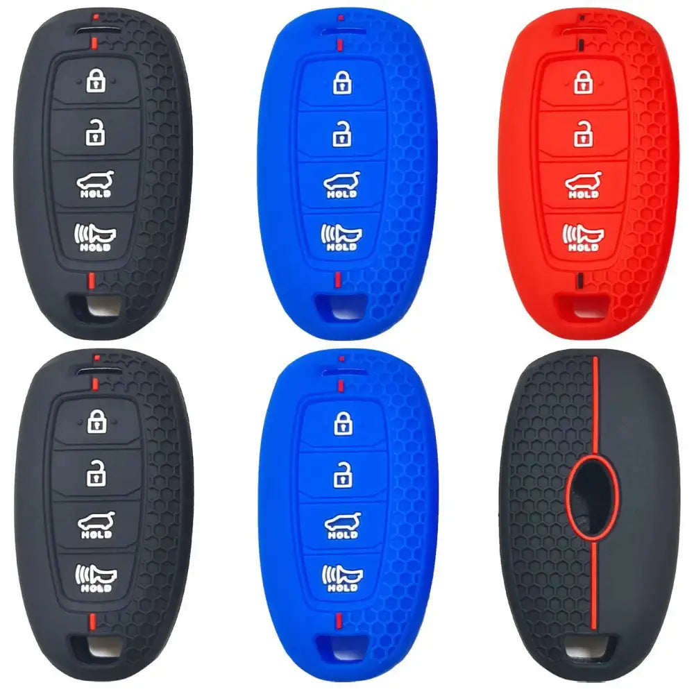 Honeycomb Silicone 4-Button Key Cover for Hyundai Elantra, Sonata & Custo Remote Keys