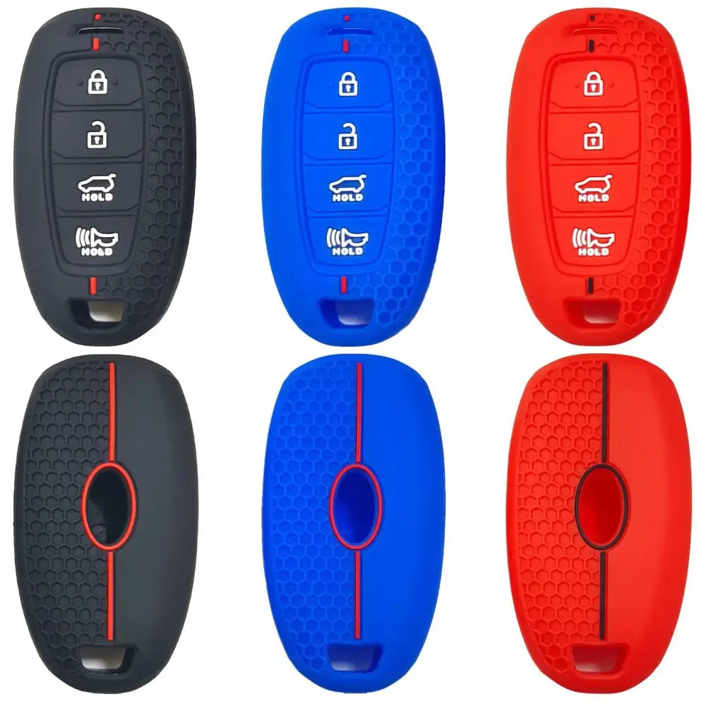 Honeycomb Silicone 4-Button Key Cover for Hyundai Elantra, Sonata & Custo Remote Keys